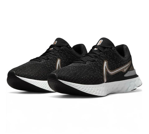 Nike React Infinity Flyknit 3 'Black/Metallic Silver' Women's